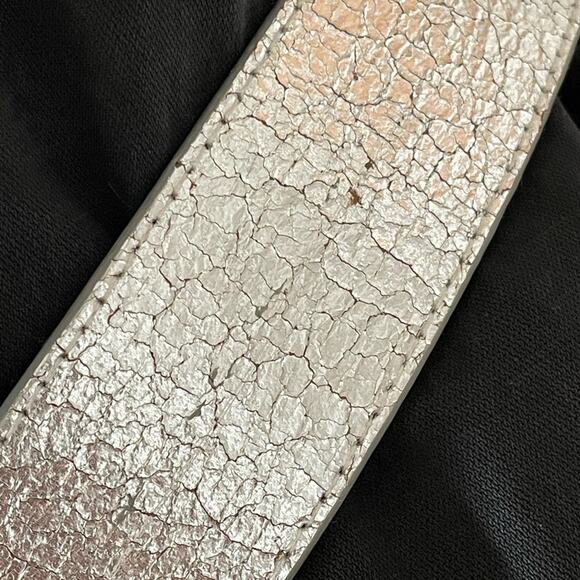 Beachhouse Etc. Black Pearl & Crystal Starfish Buckle Silver Leather Belt - Picture 5 of 6